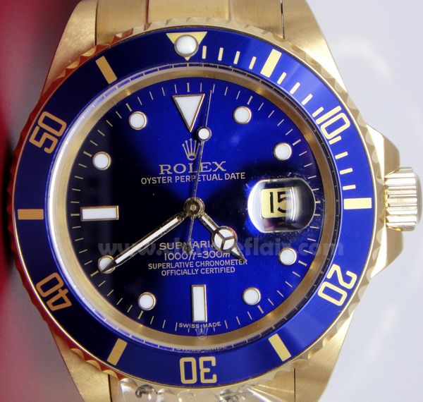 Rolex Submariner All Gold Blue face Watch 40mm / Rolex Xmas Watc